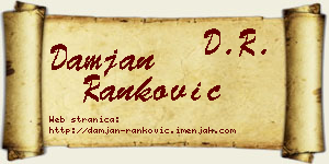 Damjan Ranković vizit kartica